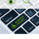 Digitale Barrierefreiheit Logo auf Laptop Tastatur