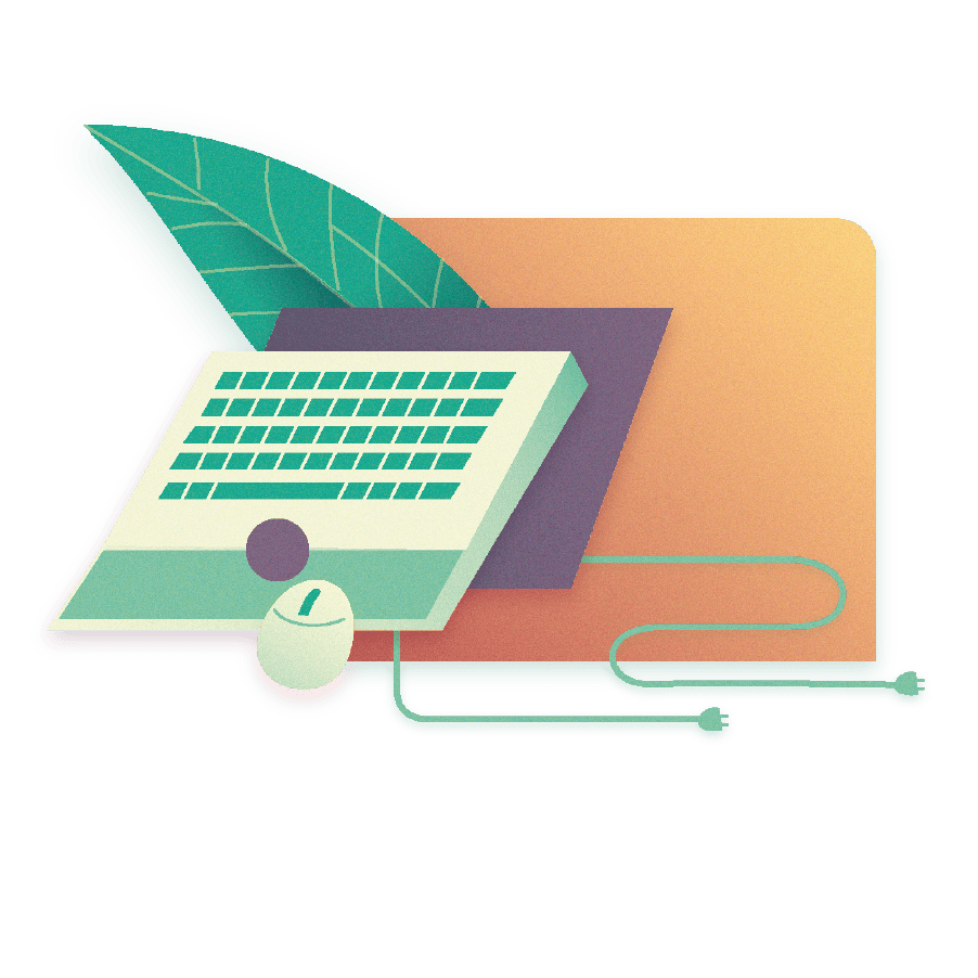 Illustration Maus und Tastatur Green IT Hardware