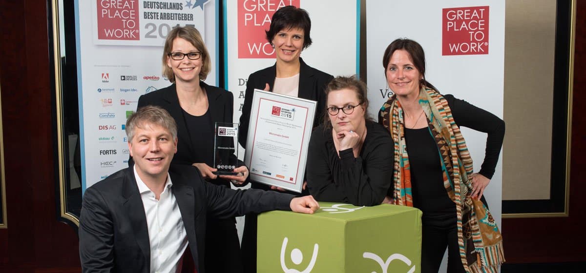 Micromata empfängt Great Place to Work Auszeichnung 2015