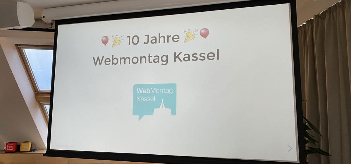 Leinwand 10 Jahre Webmontag in Kassel Jubiläum