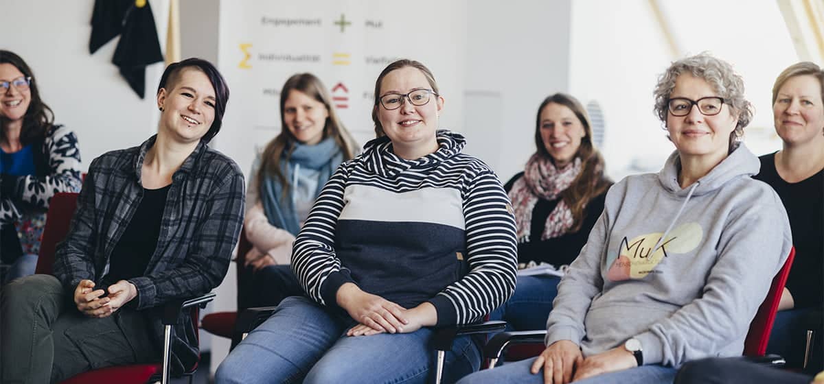 Gruppenfoto vom Workshop "Women in Tech" bei Micromata am Internationalen Frauentag 2024 bei Micromata