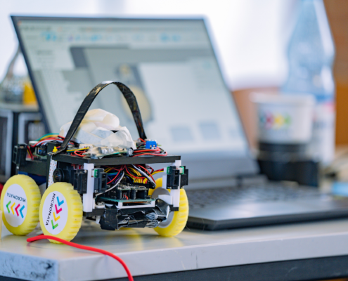 Roboter bei der RoboCup-Quali 2024 an der Uni Kassel