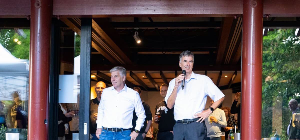 Kai Reinhard (CEO) und Gero Auhagen (Projektleitung DHL)