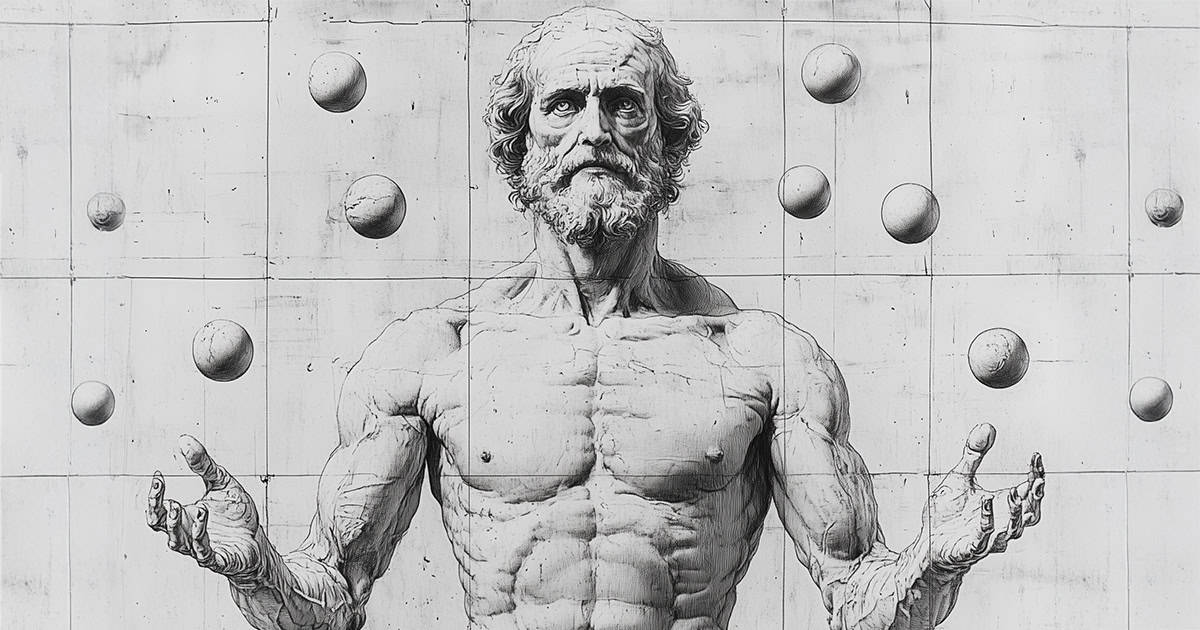key-performace-kommunikation-pm-mit-ki-1200x630 KI generierte Zeichnung eines antiken Griechen. Er jongliert mit acht Bällen. Stil: Leonardo da Vinci.