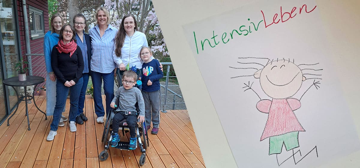Gruppenfoto von der Übergabe der Micromata-Spendenbox an IntensivLeben e. V.