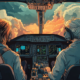 KI-generierte Ilustration von zwei Pilotinnen im Flugzeug-Cockpit