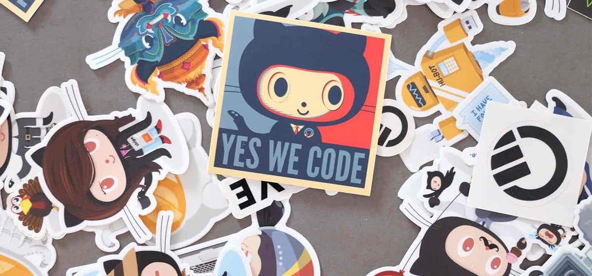 Das GitHub-Maskottchen Octocat beim Open Source Friday 2025 bei Micromata als Sticker