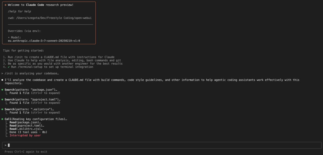 Screenshot Claude Code in action