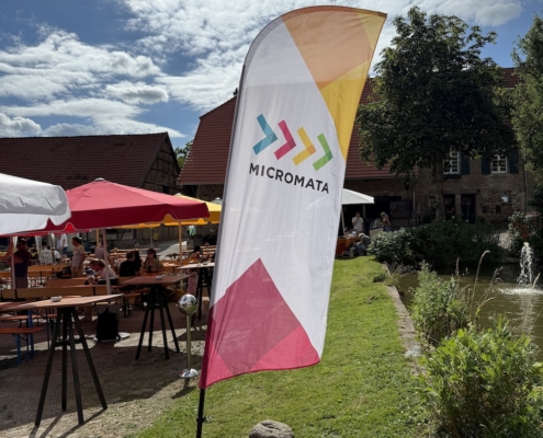 Micromata-Sommerfest 2025 auf Gut Waitzrodt: Micromata-Beachflag